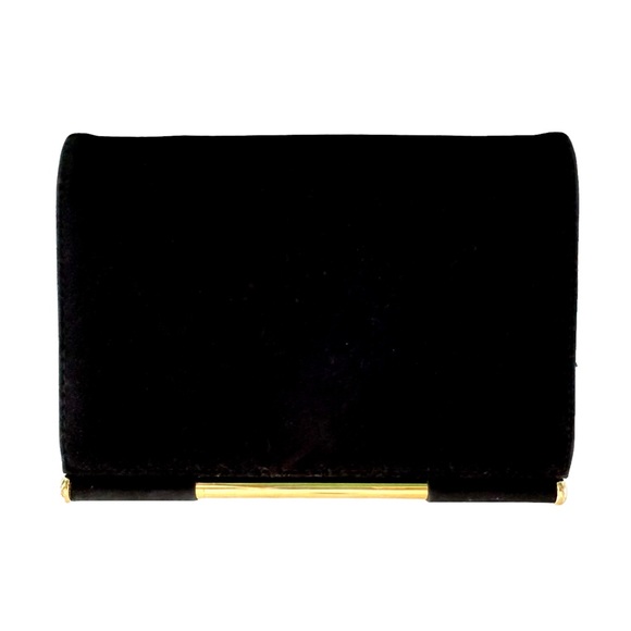 Vintage Elka Black Faux Suede Crossbody Bag with Gold Hardware and Braided Strap - Picture 4 of 9